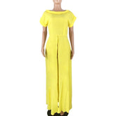 XXL Plus size high split long summer dress Solid color short sleeve casual loose dress Elegant streetwear robe femme